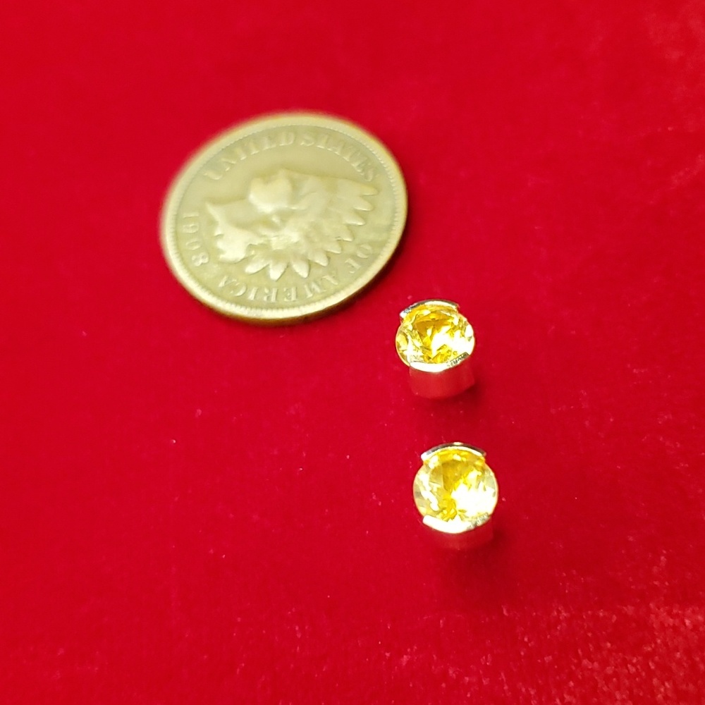 Citrine 2ctw 14K Yellow Gold Stud Earrings - Picture 9 of 13